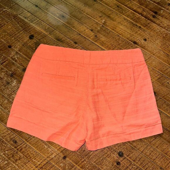 J Crew coral flat front cotton linen preppy size 4 shorts - Picture 2 of 4